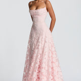 Inês - Vestido longo de Mulher com corpete de renda