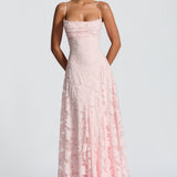 Inês - Vestido longo de Mulher com corpete de renda