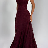 Inês - Vestido longo de Mulher com corpete de renda