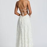 Inês - Vestido longo de Mulher com corpete de renda