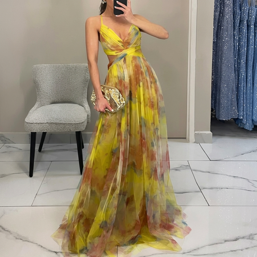 Margarida - Vestido Comprido Com Estampado Floral