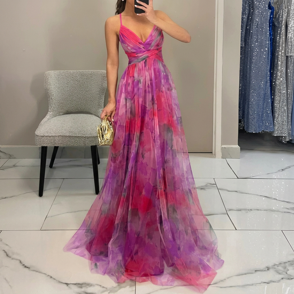 Margarida - Vestido Comprido Com Estampado Floral