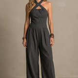 Ariana - Macacão Elegante de Decote Cruzado