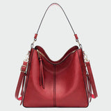 Manuela - Bolsa hobo de couro clássica