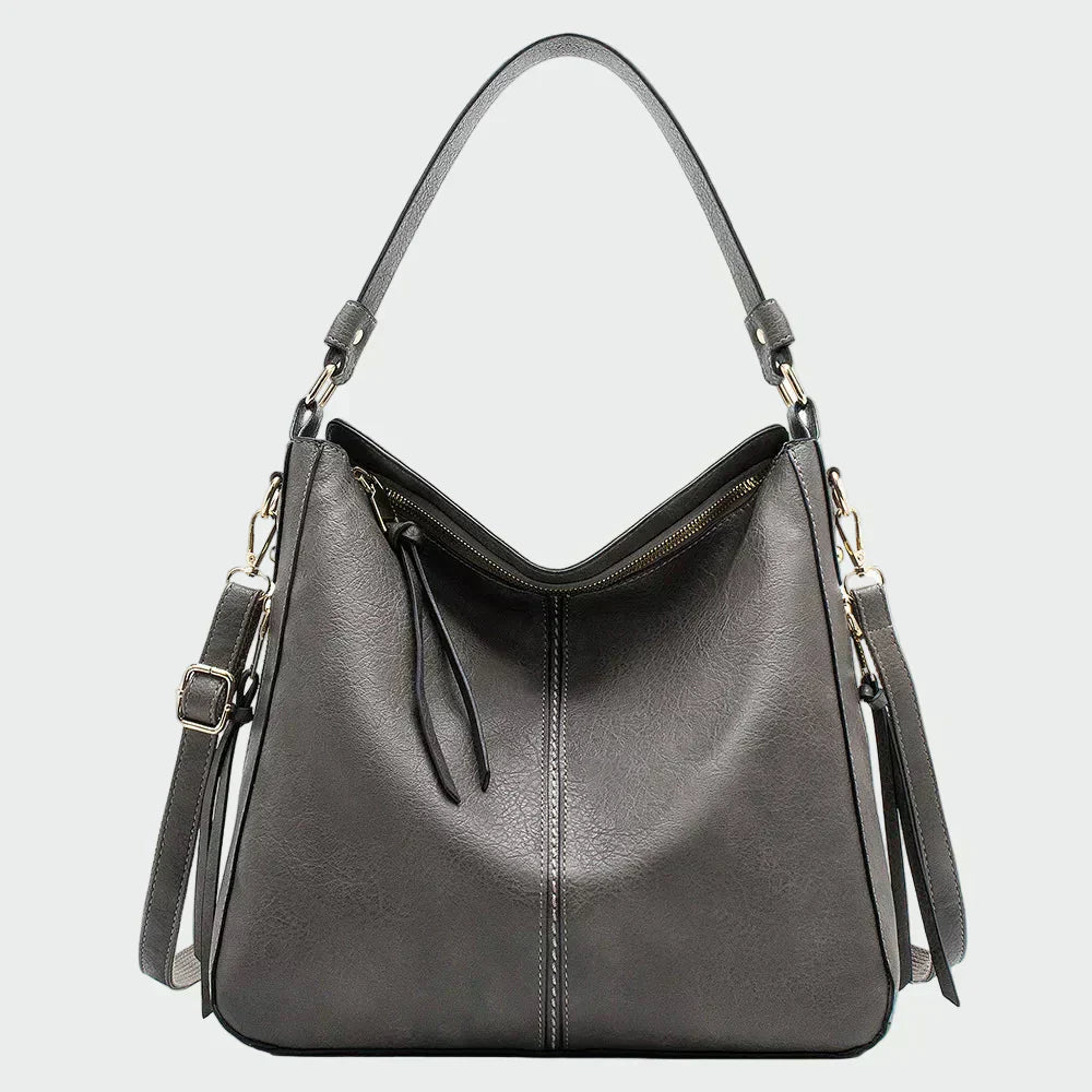 Manuela - Bolsa hobo de couro clássica