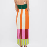 Paloma - Vestido Comprido Colorido às Riscas