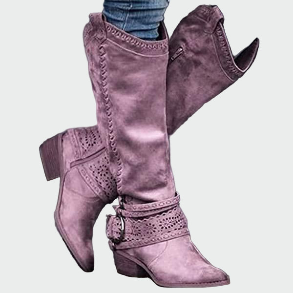 Luísa - Botas de cowboy de couro retro