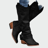 Luísa - Botas de cowboy de couro retro