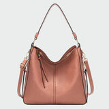Manuela - Bolsa hobo de couro clássica