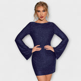 Rosa - Vestido de lantejoulas costas abertas