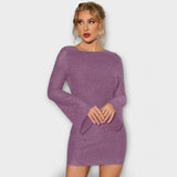 Rosa - Vestido de lantejoulas costas abertas
