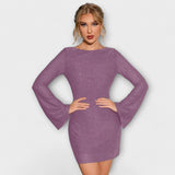 Rosa - Vestido de lantejoulas costas abertas