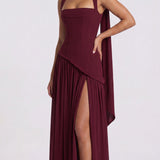 Íris - Vestido Maxi Bordeaux