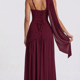 Íris - Vestido Maxi Bordeaux