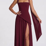 Íris - Vestido Maxi Bordeaux