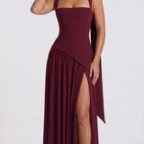 Íris - Vestido Maxi Bordeaux