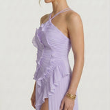 Alice - Vestido Plissado com Folhos Elegante