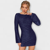 Rosa - Vestido de lantejoulas costas abertas
