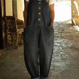 LENNA - JARDINEIRA EM DENIM DE ALGODÃO VINTAGE