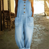 LENNA - JARDINEIRA EM DENIM DE ALGODÃO VINTAGE