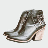 Luísa - Botins de couro retro