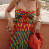 Aria - Vestido Comprido Estampado Abstrato
