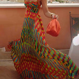 Aria - Vestido Comprido Estampado Abstrato