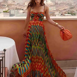 Aria - Vestido Comprido Estampado Abstrato